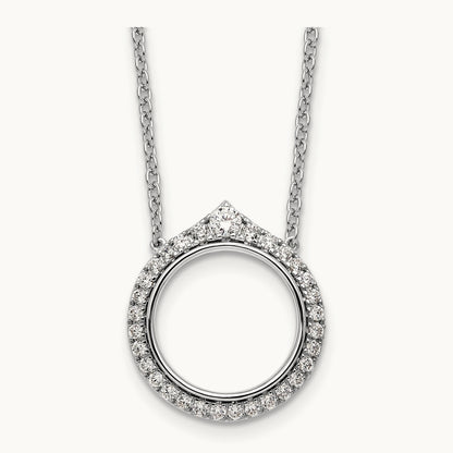 Fancy Circle Diamond 18in Necklace, 14K White Gold