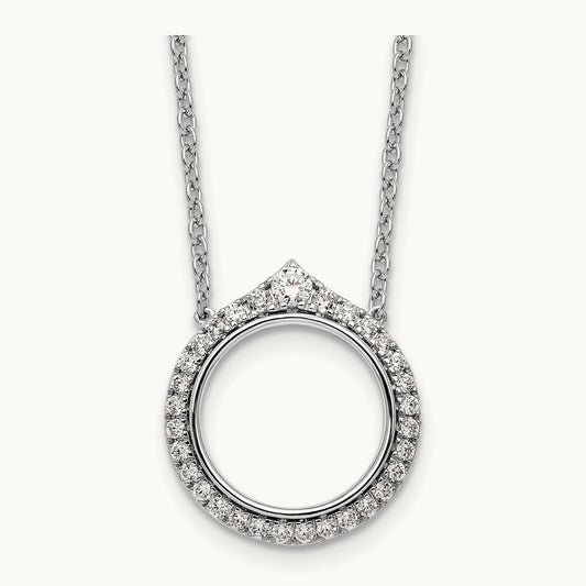 Fancy Circle Diamond 18in Necklace, 14K White Gold