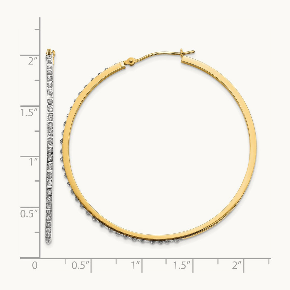Diamond Fascination Diamond Dust/Accent Hoop Earrings — 46mm