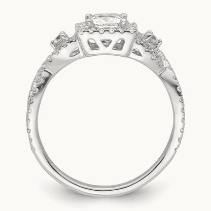 Princess Semi-Mount Halo Engagement Ring, 0.50 ct tw