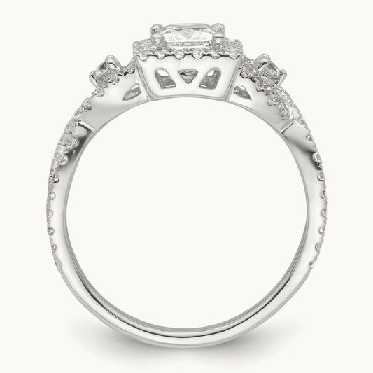 Princess Semi-Mount Halo Engagement Ring, 0.50 ct tw