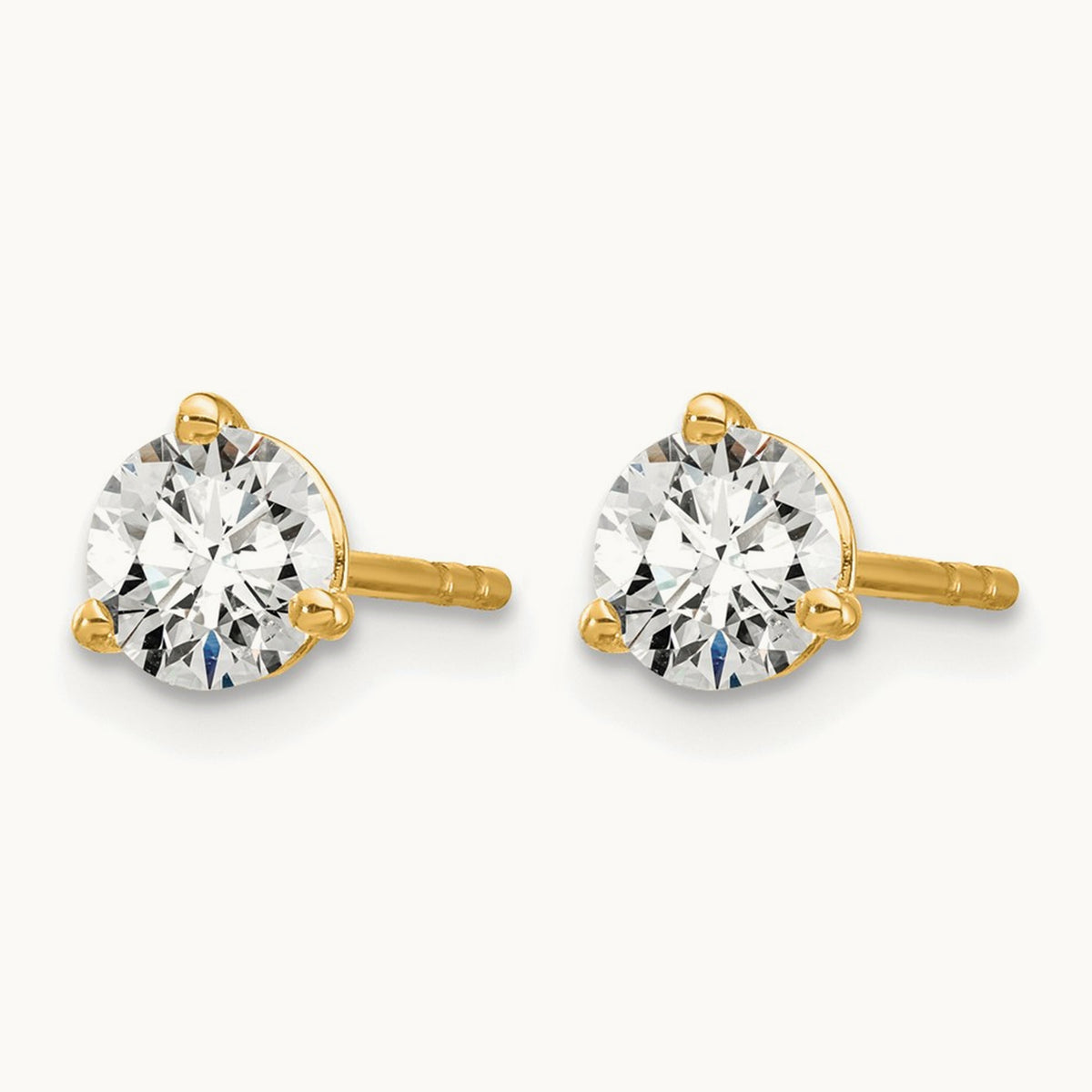 Round Stud Earrings, 0.10-6.00 ct tw Lab-Grown Diamond — 5/8 ct, 14K Yellow Gold