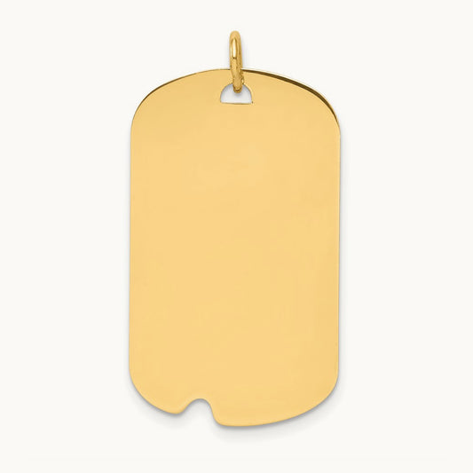 Plain .013 Gauge Engravable Dog Tag with Notch Disc Charm — 34mm