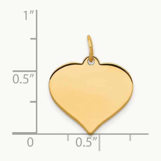 Heart Disc Charm, 14K