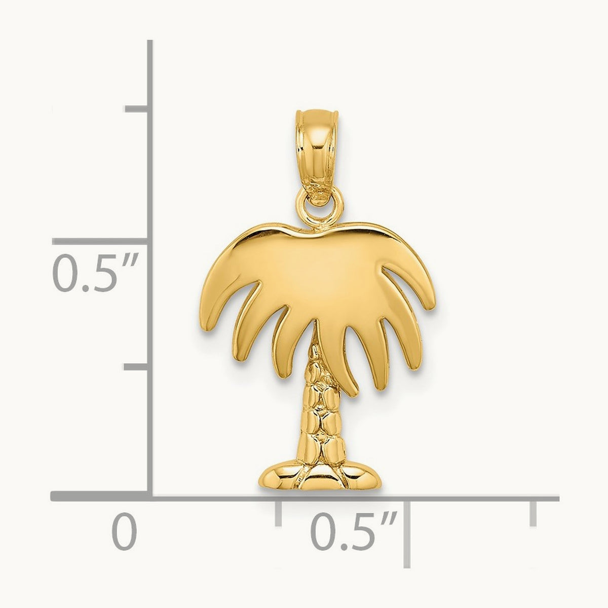 Charleston Palm Tree Charm — 14K Yellow Gold, 20mm