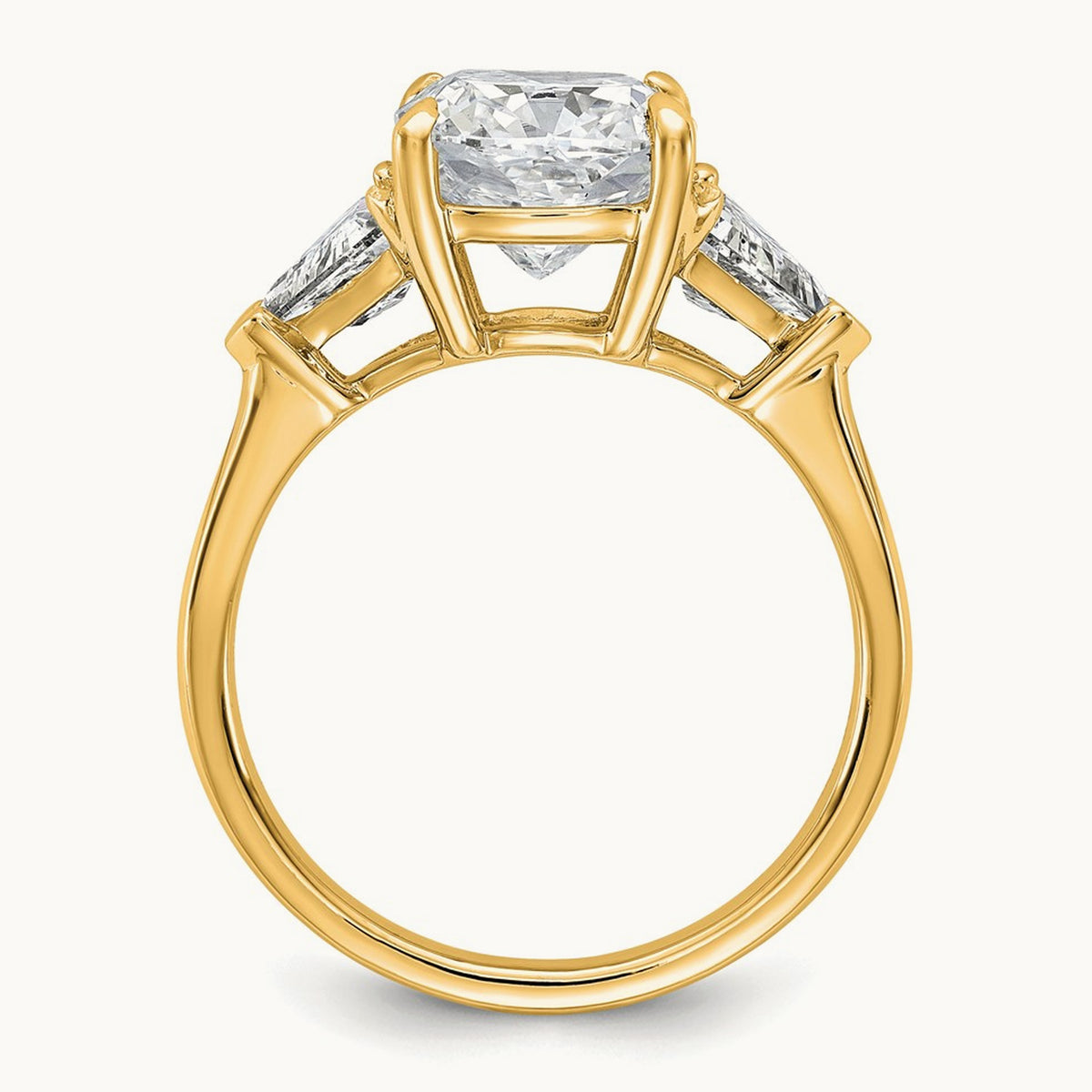 Triangle Cushion Semi-Mount Engagement Ring, 0.50-1.00 ct tw Lab-Grown Diamond — 1 ct, 14K Yellow Gold