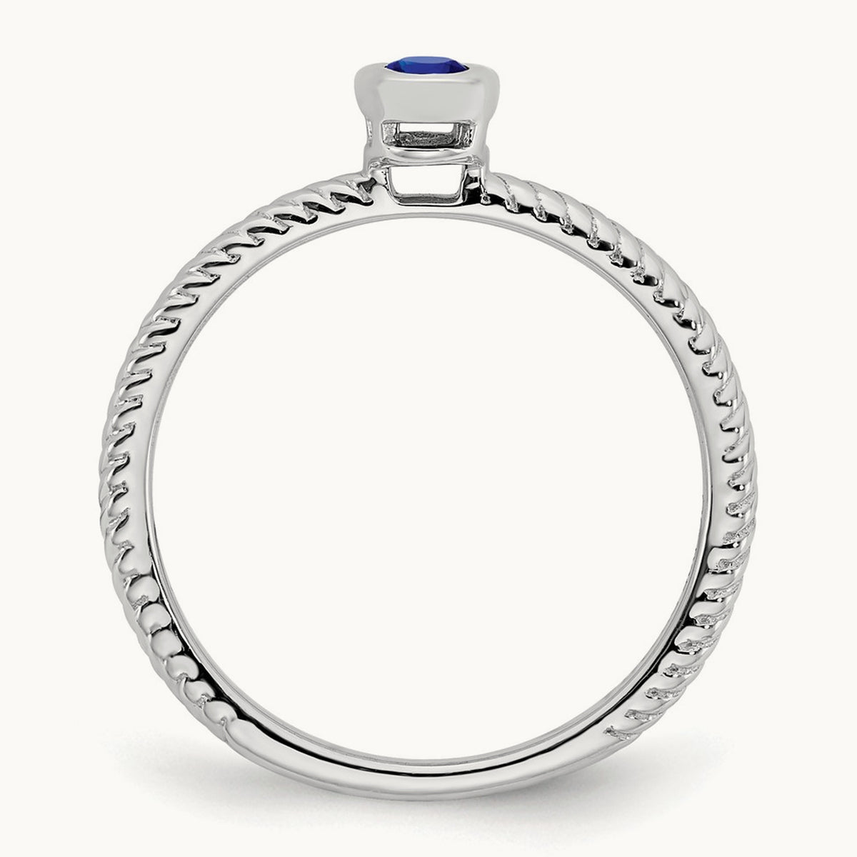 Oval Bezel Sapphire Ring, 14K White Gold