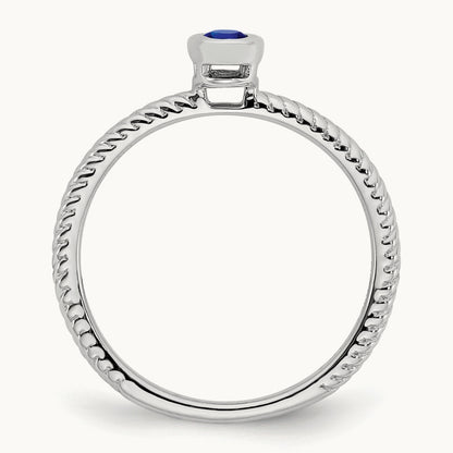 Oval Bezel Sapphire Ring, 14K White Gold