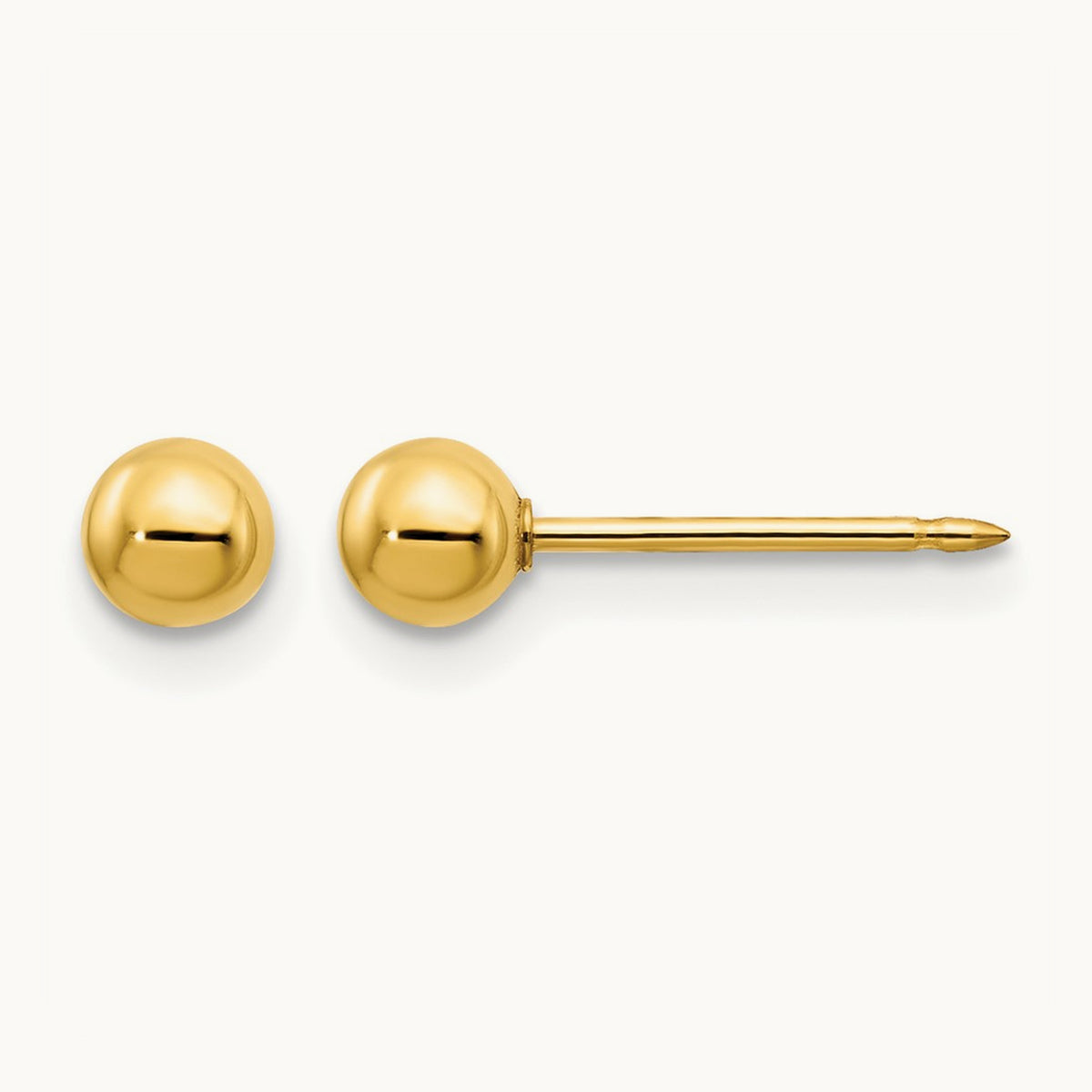 Inverness 14k Ball/Long Post Earrings, 4mm