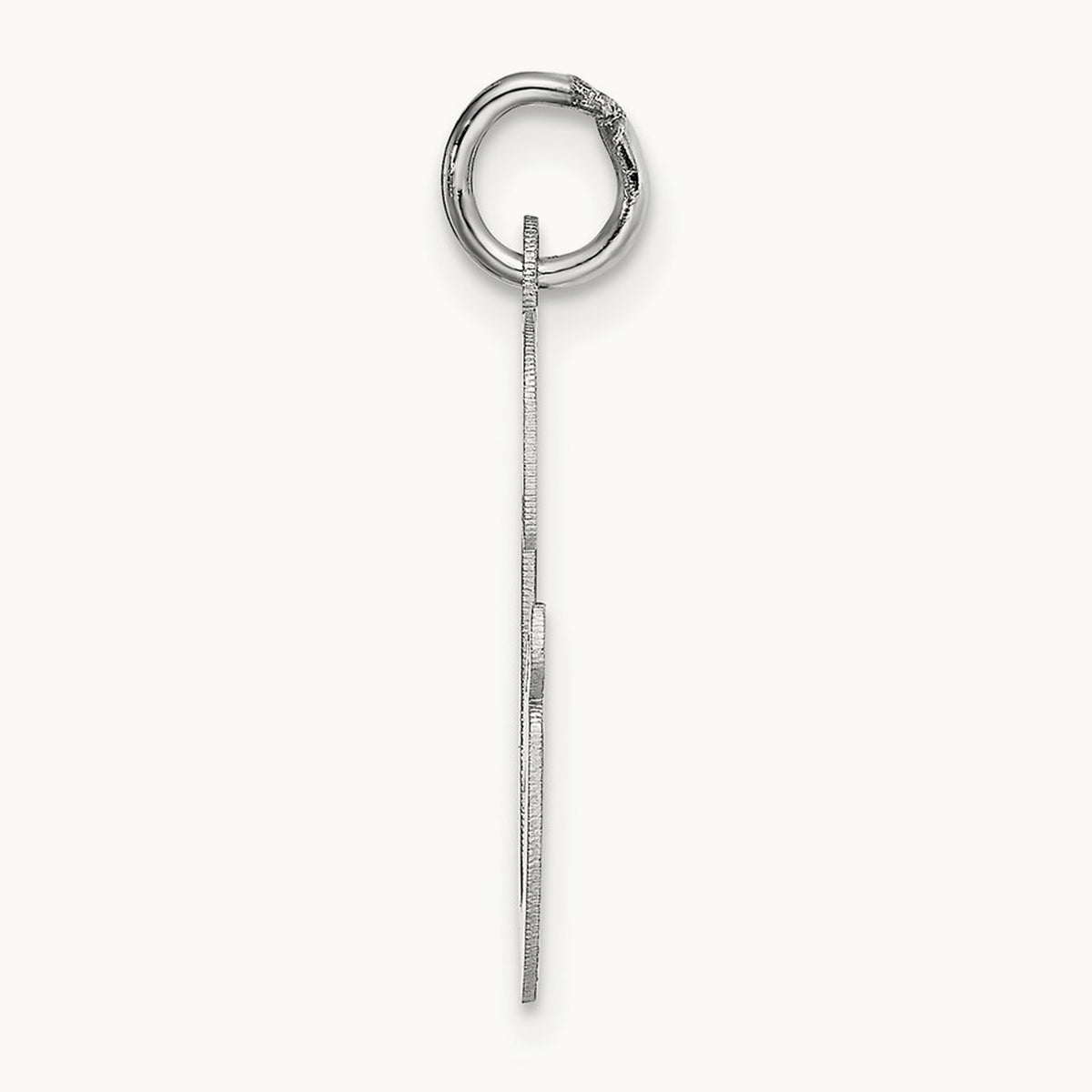 Large Script Initial Charm — 14K White Gold, G