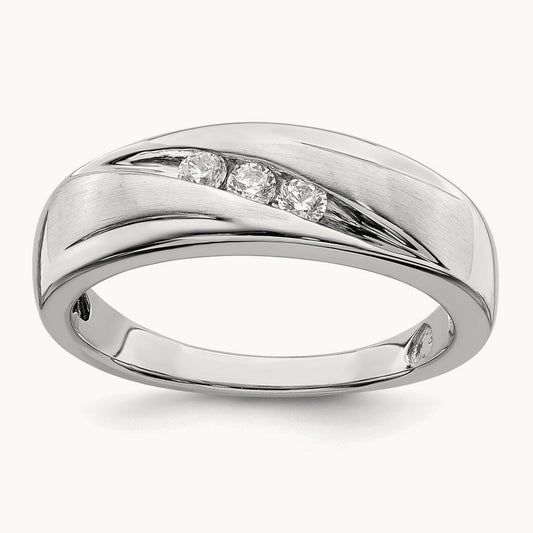 Men's Diamond Bridal Band, 14K White Gold