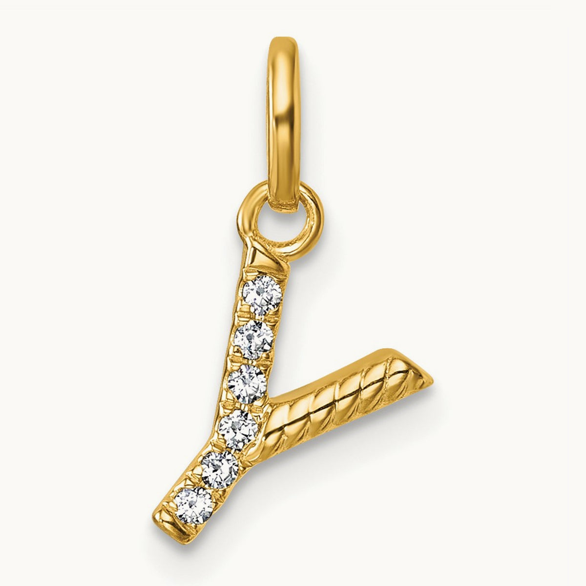 Twisted Diamond Charm — 14K Yellow Gold, Y