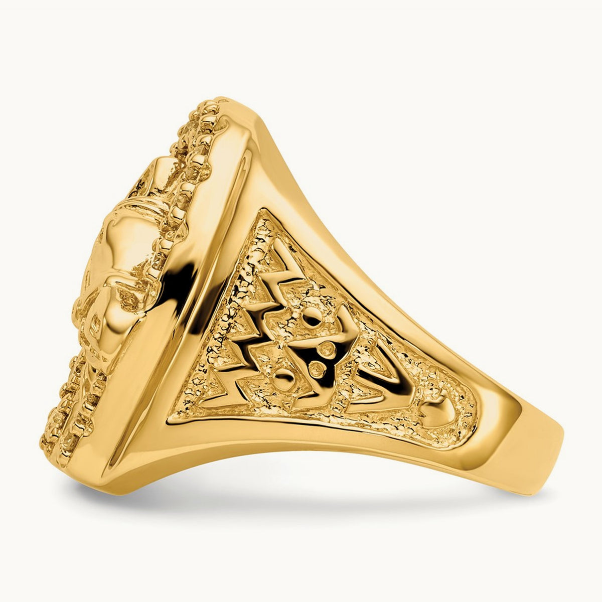 Horseshoe with Horse Men's Ring, 0.50 ct tw Lab-Grown Diamond