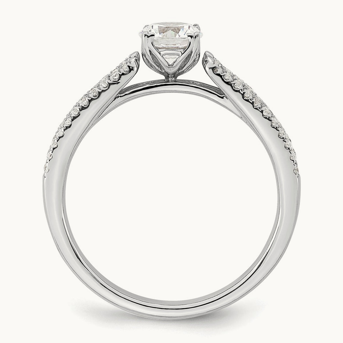 3-Row Round Semi-Mount Engagement Ring, 0.50-1.00 ct tw
