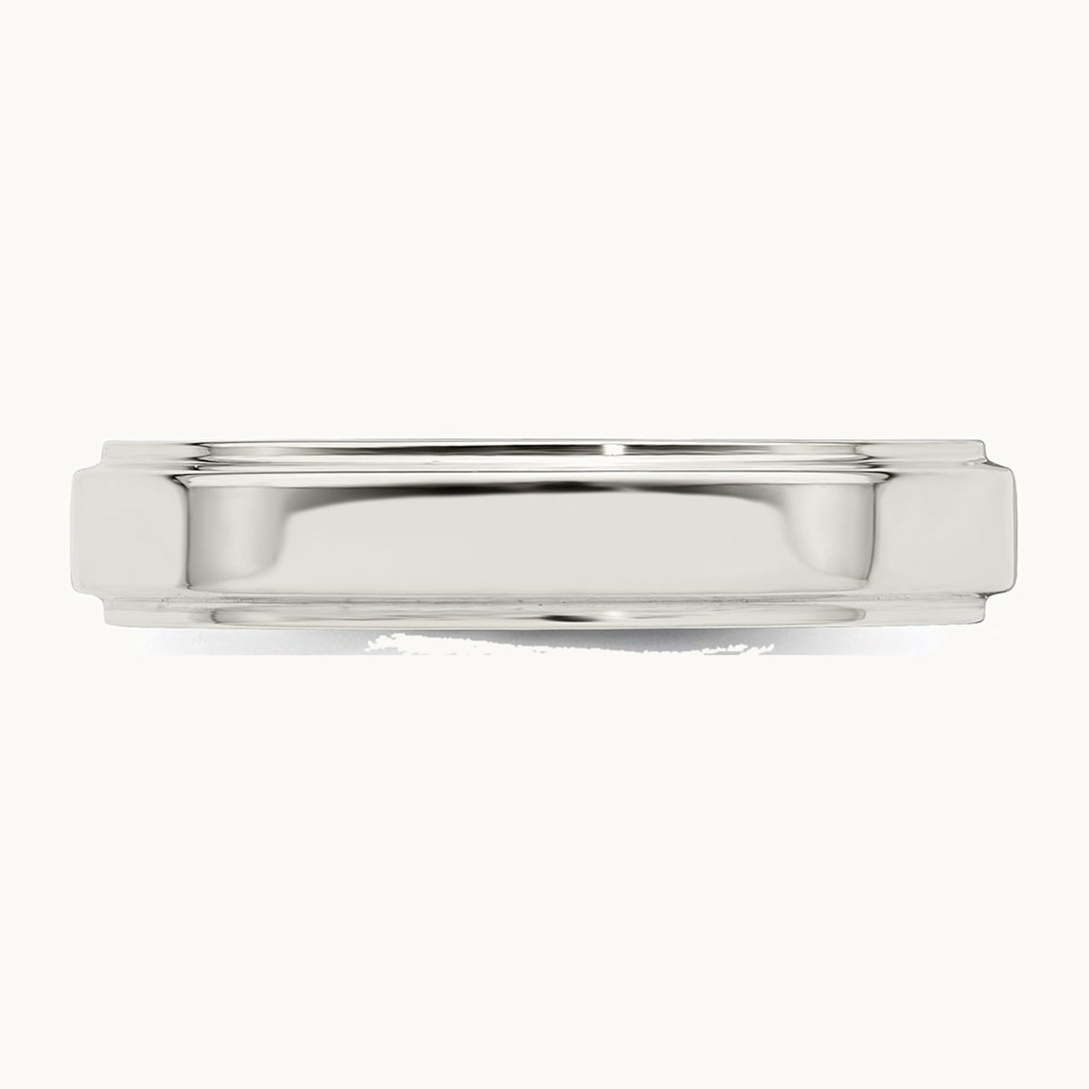 Sterling Silver 4mm Flat with Step Edge Band