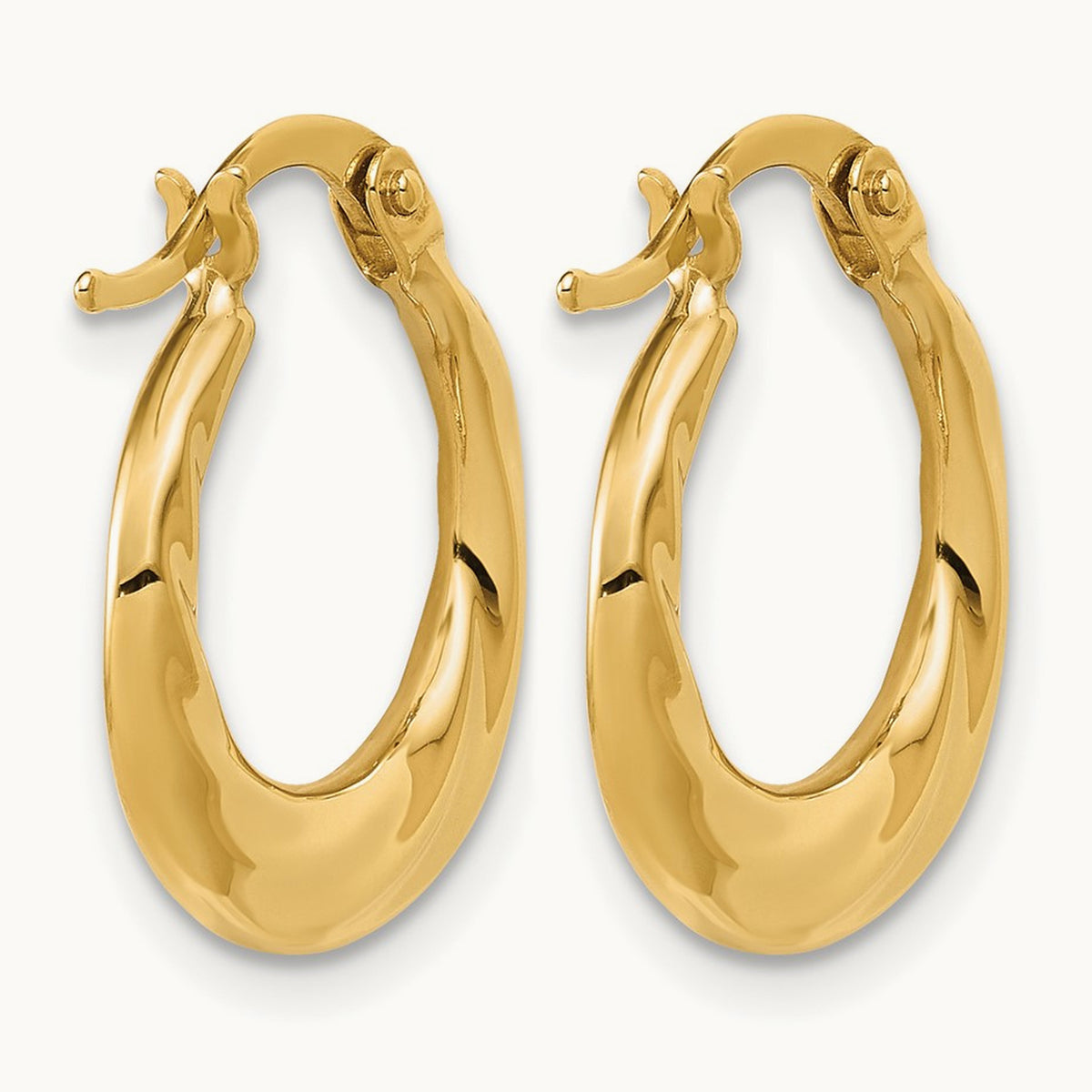 Polished Textured Hoop Earrings — Leslie's — photo set