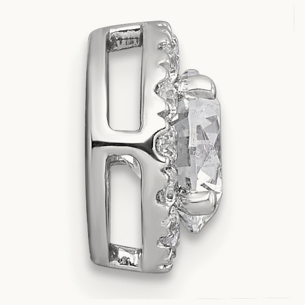 Round Halo Chain Slide Pendant, 0.25-5.00 ct tw Lab-Grown Diamond — 1 1/4 ct, 14K White Gold