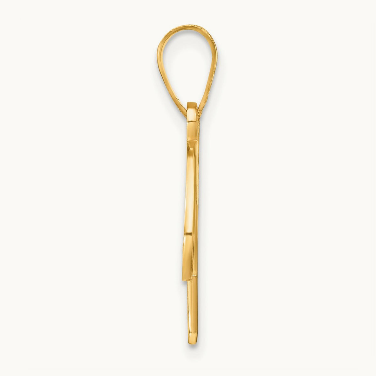 Script Initial Pendant with Diamond — V