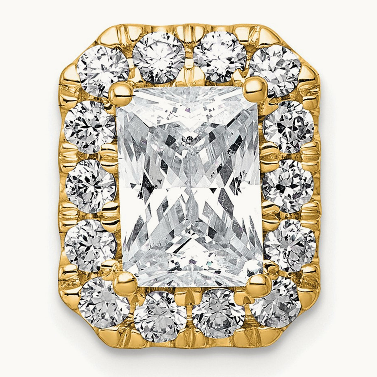 Radiant Halo Chain Slide, 0.25-5.50 ct tw Lab-Grown Diamond — 2 7/8 ct, 14K Yellow Gold