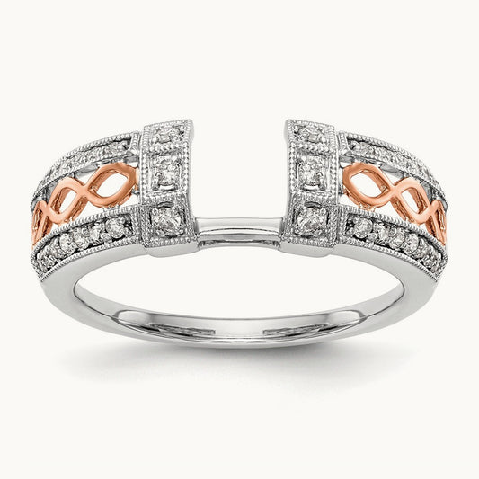 Diamond Wrap, 14K White Gold with Rose Gold