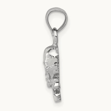 Skull and Crossbones Pendant, 14K White Gold