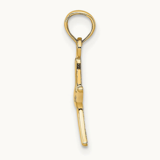Polished Mini Dancing Starfish Charm — 14K Yellow Gold