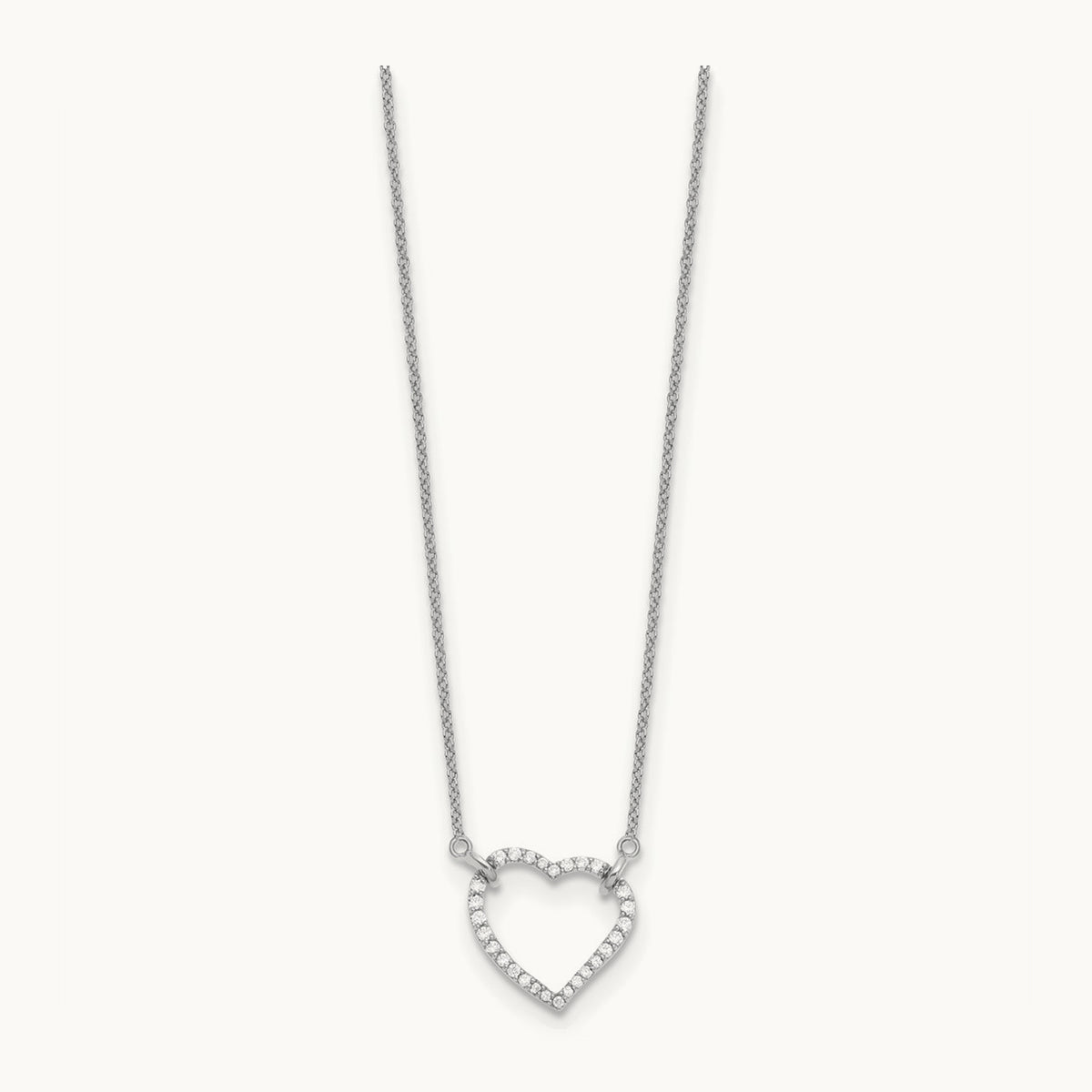 Heart Necklace, 0.20 ct tw Lab-Grown Diamond — 14K White Gold