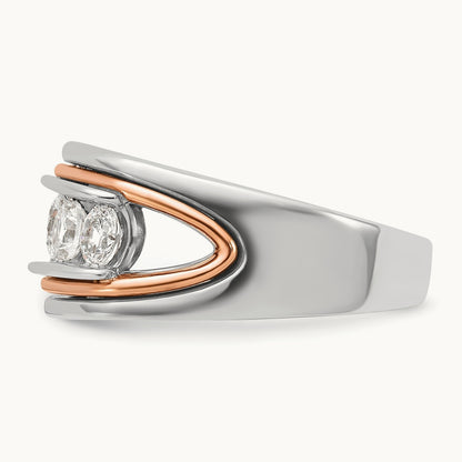 5 Stone Men's Ring, 1.50 ct tw Lab-Grown Diamond