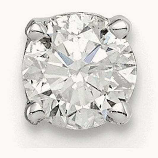 AA Quality Complete Diamond Stud Earring, 14K White Gold
