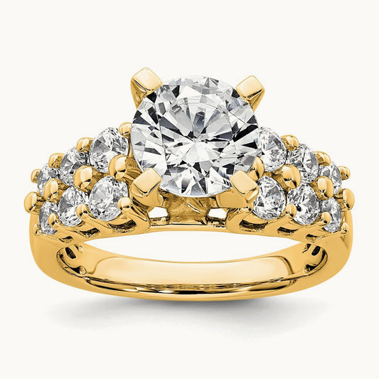 Round Engagement Ring, 2.75 ct tw Lab-Grown Diamond — 14K Yellow Gold