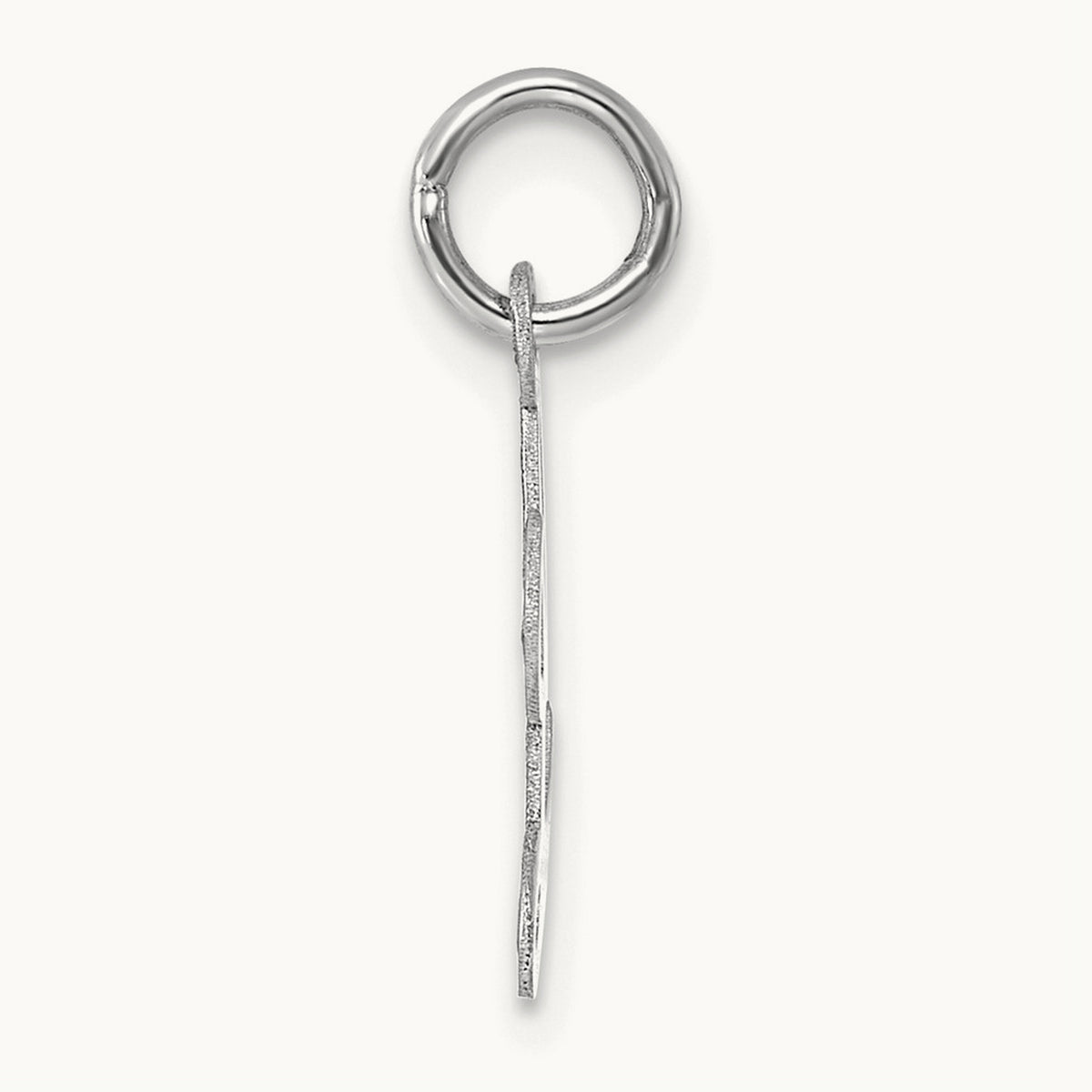 Small Script Letter L Initial Charm, 14K White Gold