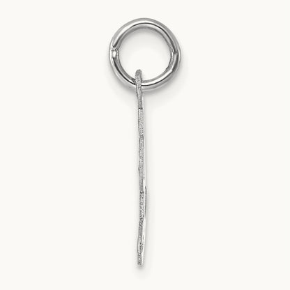 Small Script Letter L Initial Charm, 14K White Gold