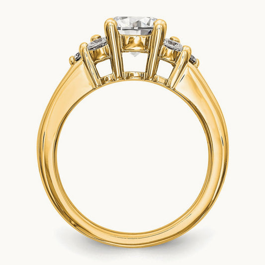 Semi-Mount Engagement Ring, 0.75 ct tw Lab-Grown Diamond — 14K Yellow Gold