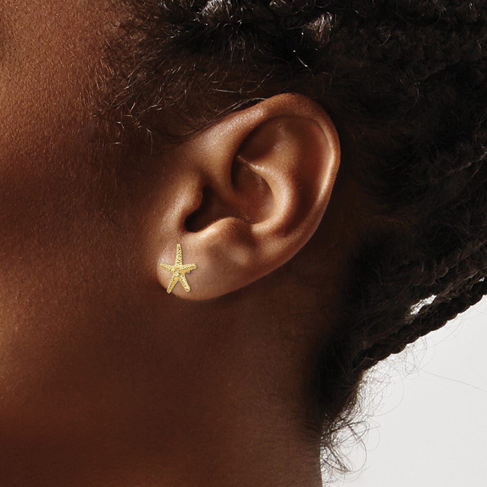 Starfish Post Earrings — 14K Yellow Gold
