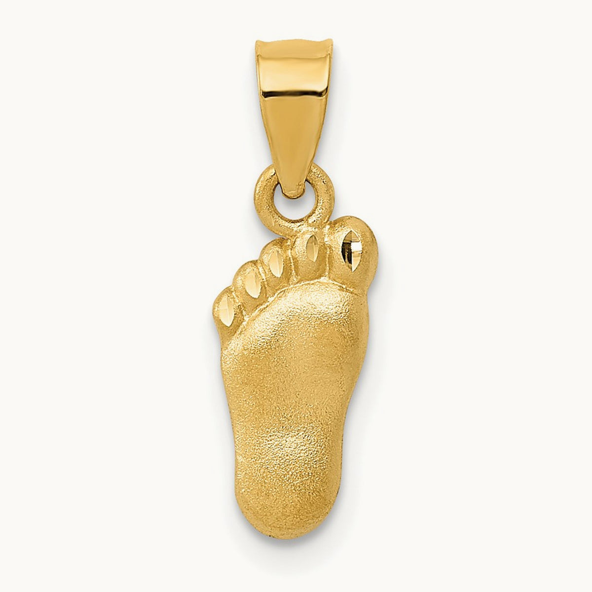 Diamond-cut Foot Charm, 14K