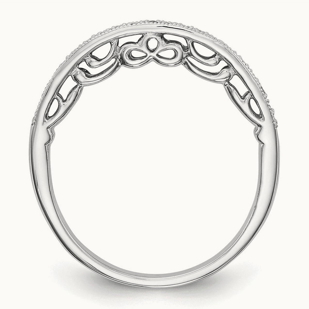 Round Diamond Wedding Band, 14K White Gold