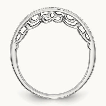 Round Diamond Wedding Band, 14K White Gold