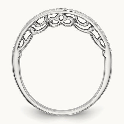 Round Diamond Wedding Band, 14K White Gold