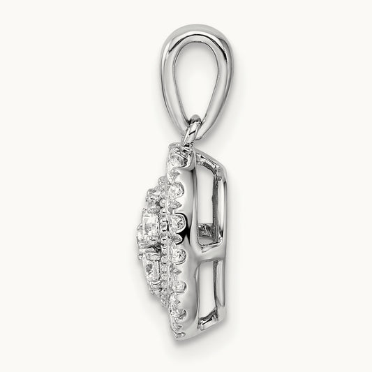 Oval Halo Pendant, 0.50 ct tw Lab-Grown Diamond