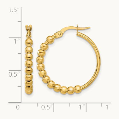 Polished Beaded Hoop Earrings — Leslie's — photo set