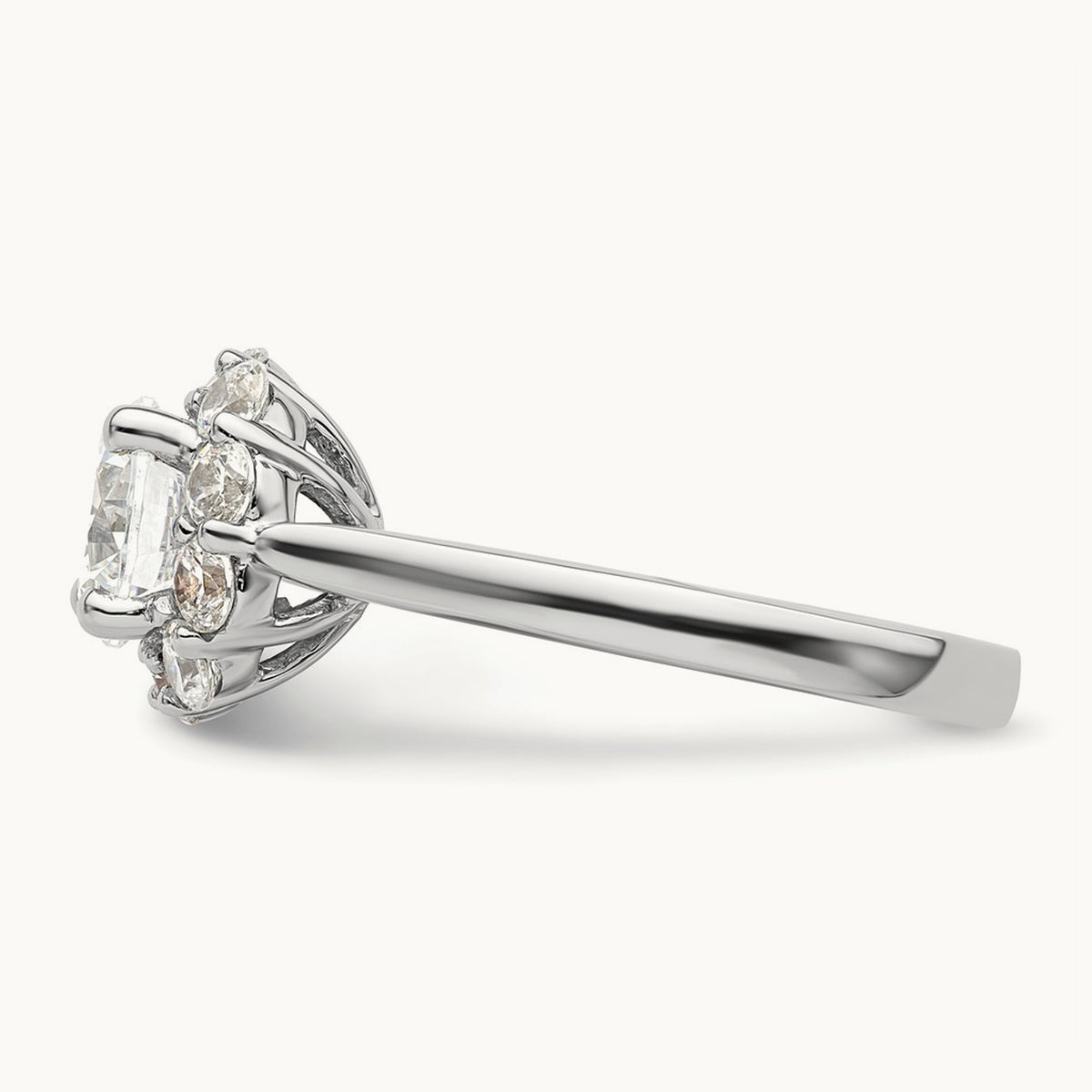 Round Halo Semi-Mount Engagement Ring — 3/4 ct, 7