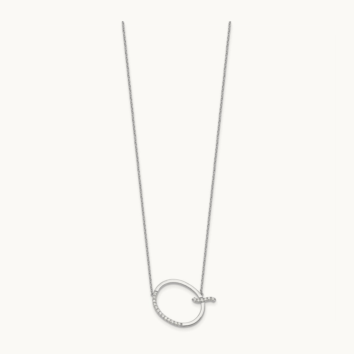 Sideways Diamond Necklace — 14K White Gold, Q