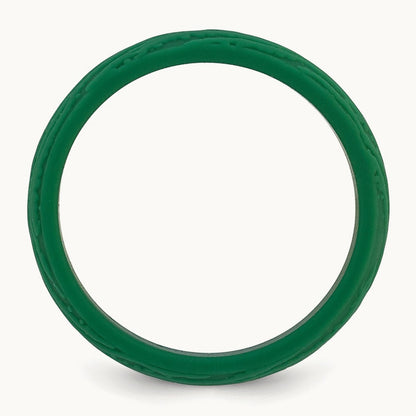 Silicone Hunter Green 5.70mm Wood Grain Pattern Band