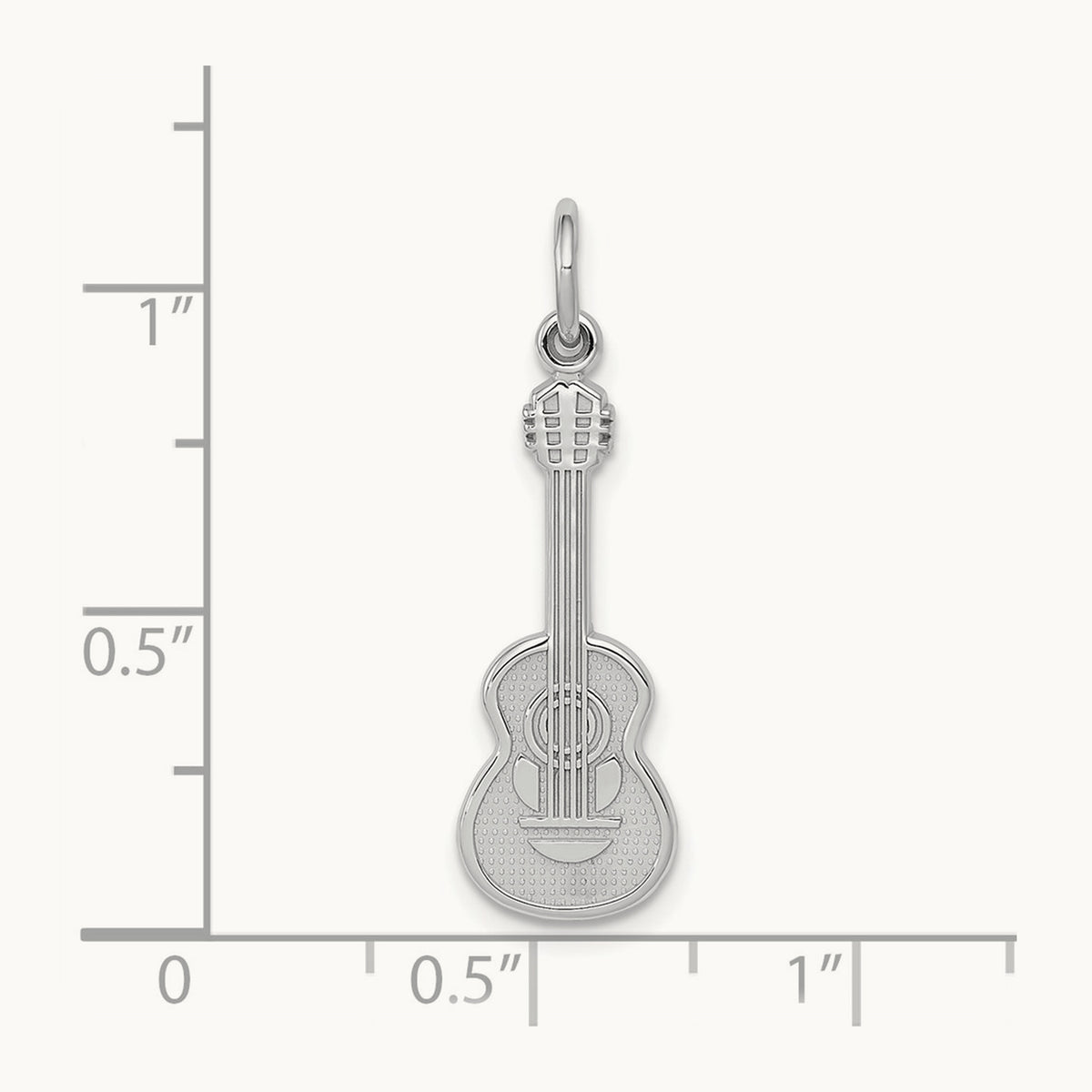 Guitar Charm, 14K White Gold