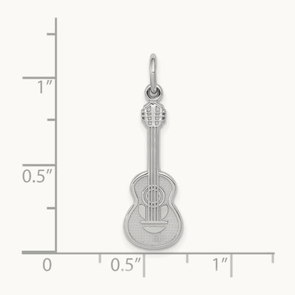 Guitar Charm, 14K White Gold