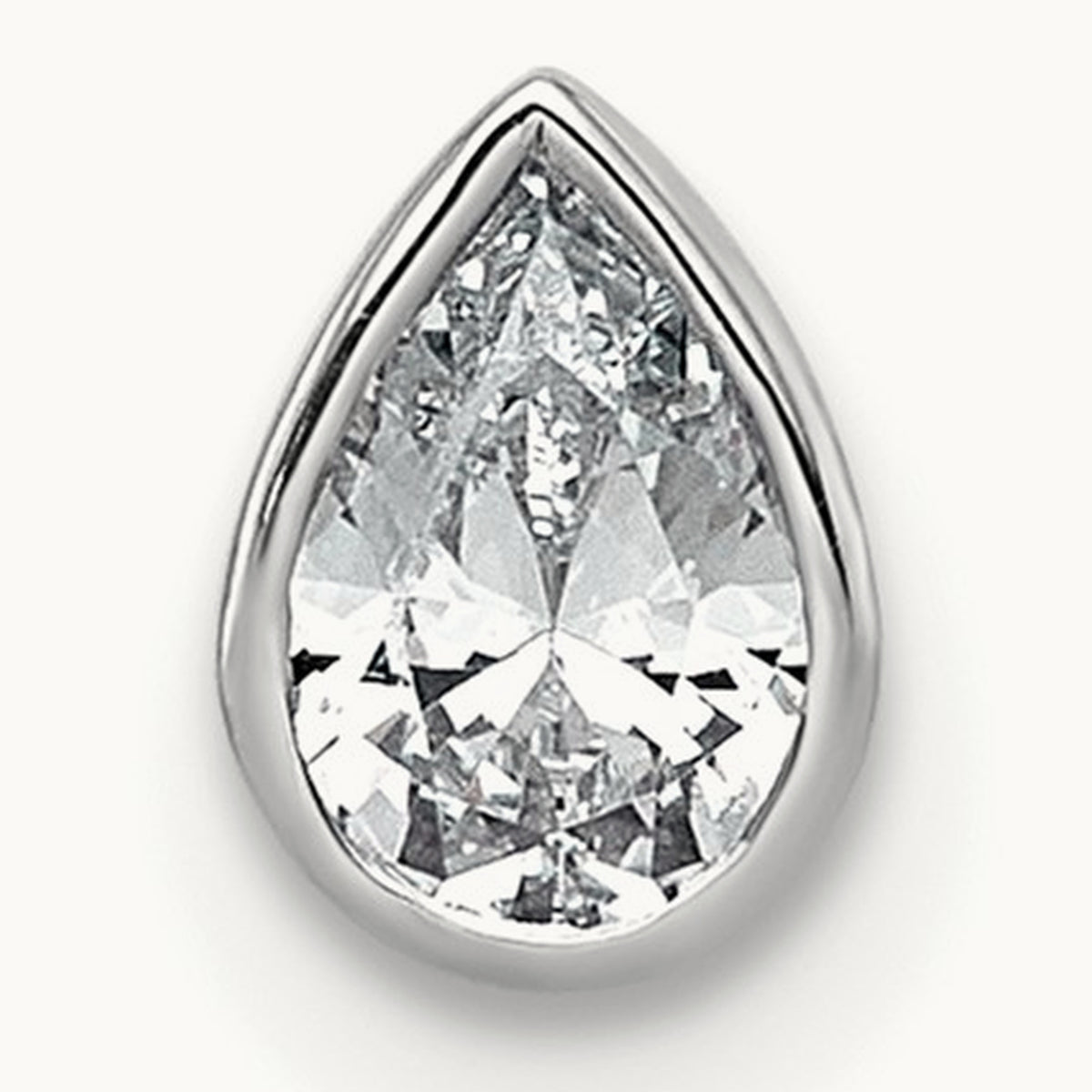 Pear Bezel Chain Slide, 0.25-3.00 ct tw Lab-Grown Diamond — 1/3 ct, VS (Best), 14K White Gold