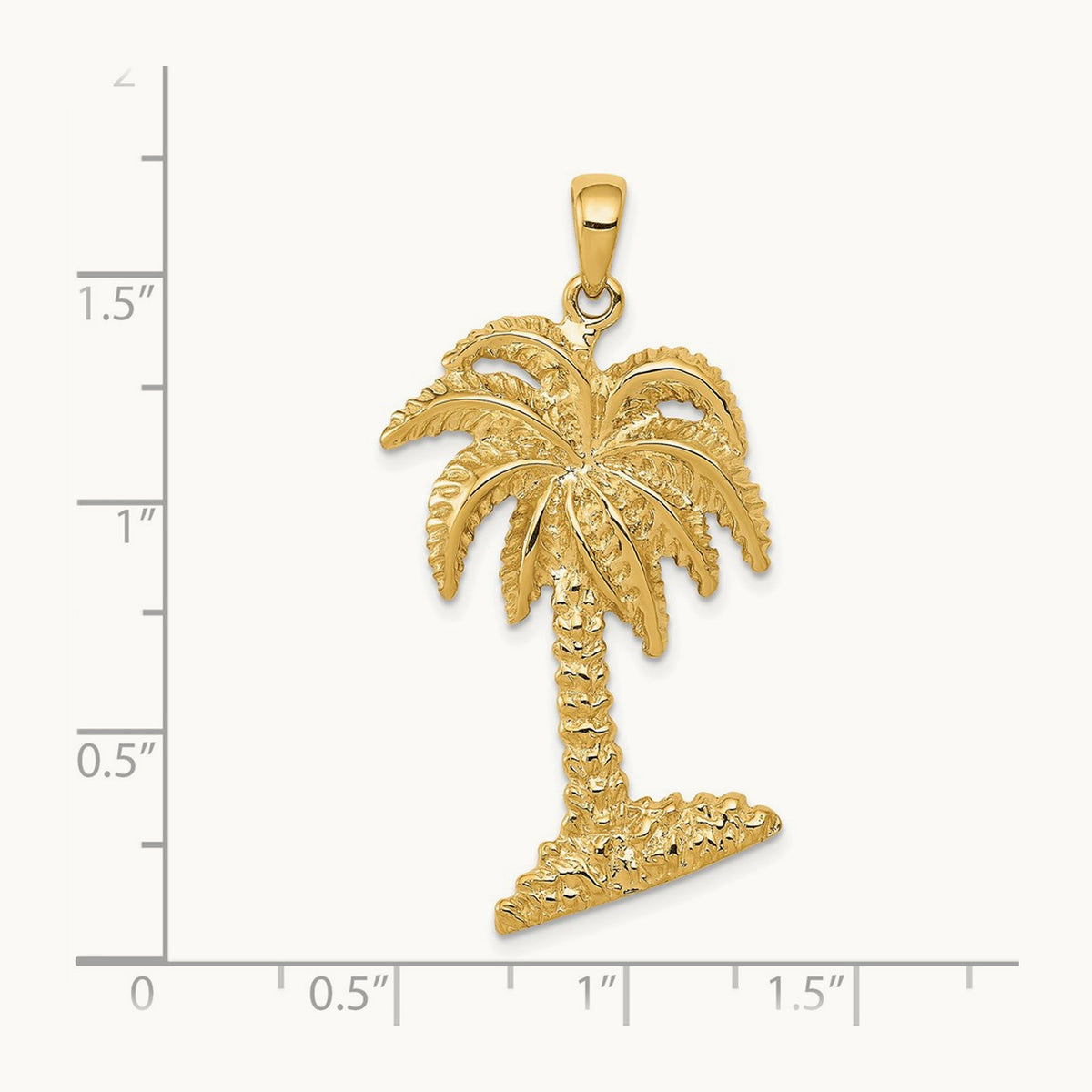 Large Palm Tree Pendant, 14K