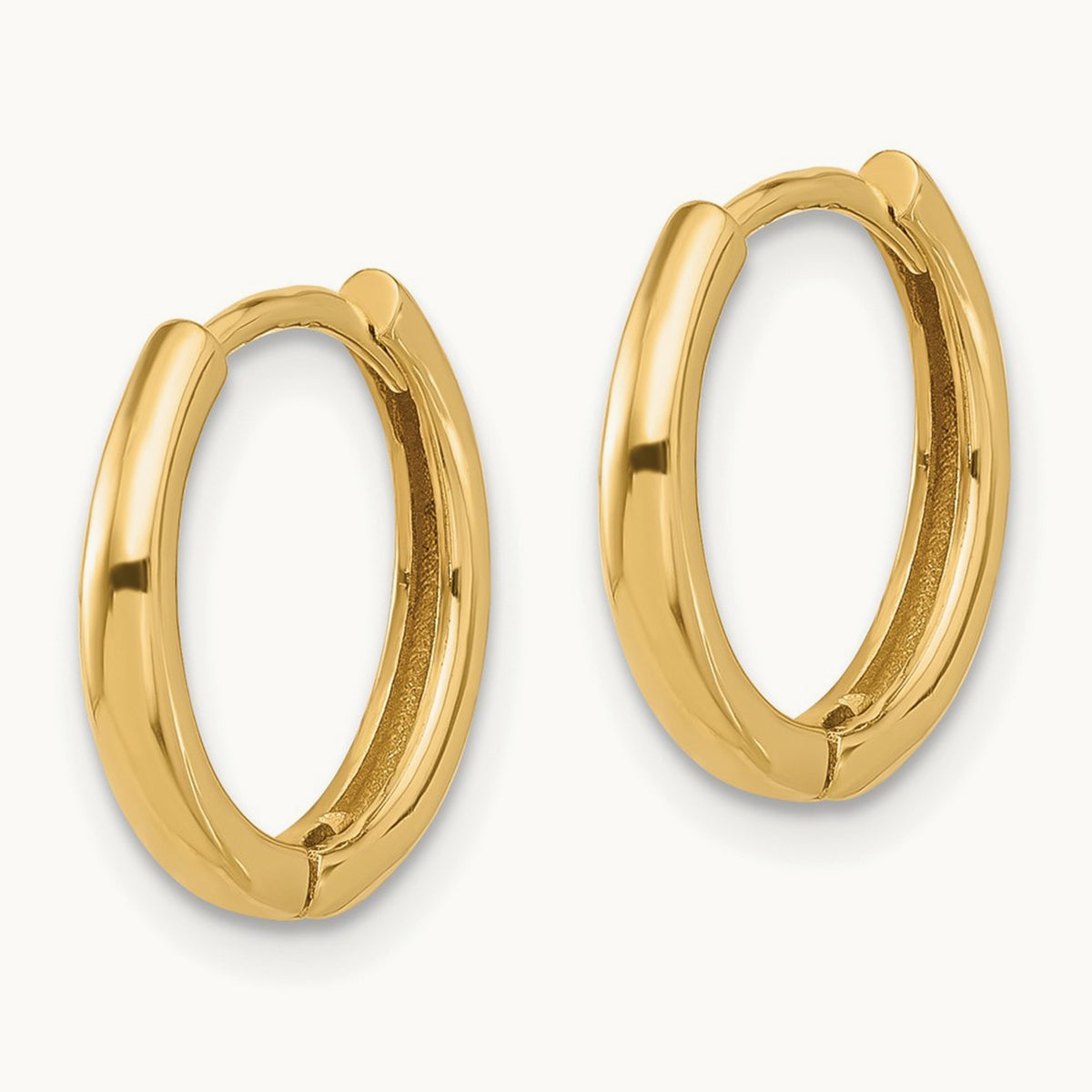 Polished Hinged Hoop Earrings — 14K Yellow Gold