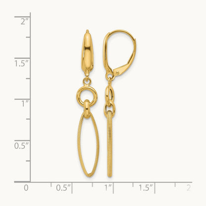 Polished and Diamond-cut Dangle Earrings, 14K — Leslie's