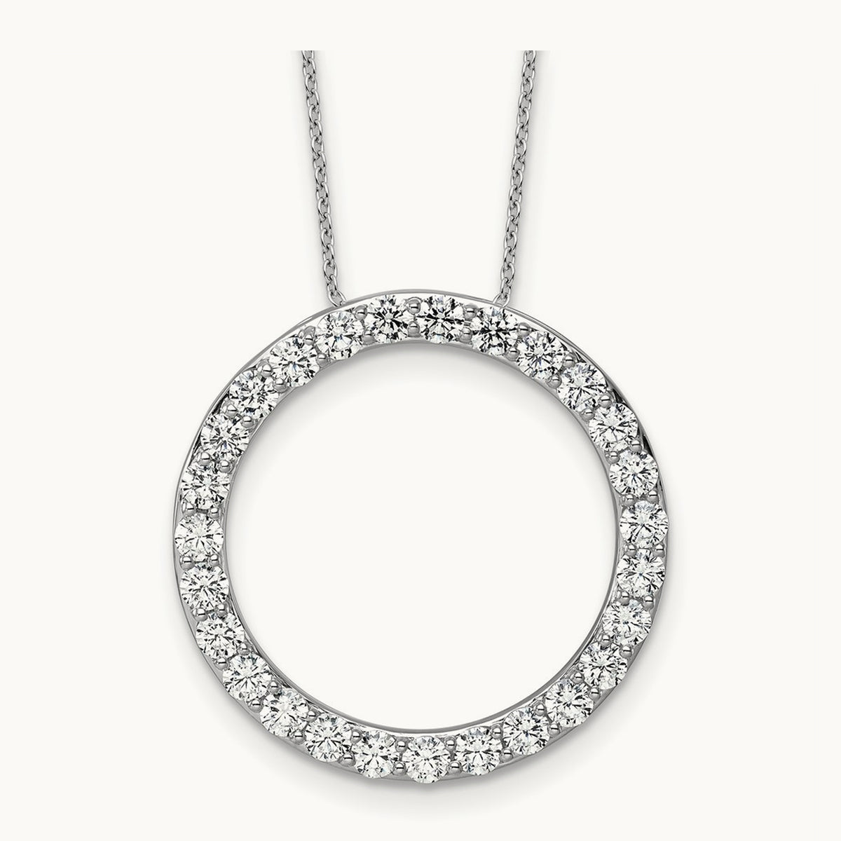 Circle Slide Necklace, 1-3 ct Lab-Grown Diamond — 14K White Gold